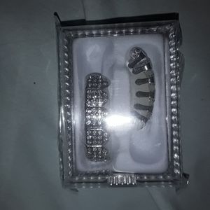 Teeth Grillz Hip Hop Joker Diamond Top & Bottom Te